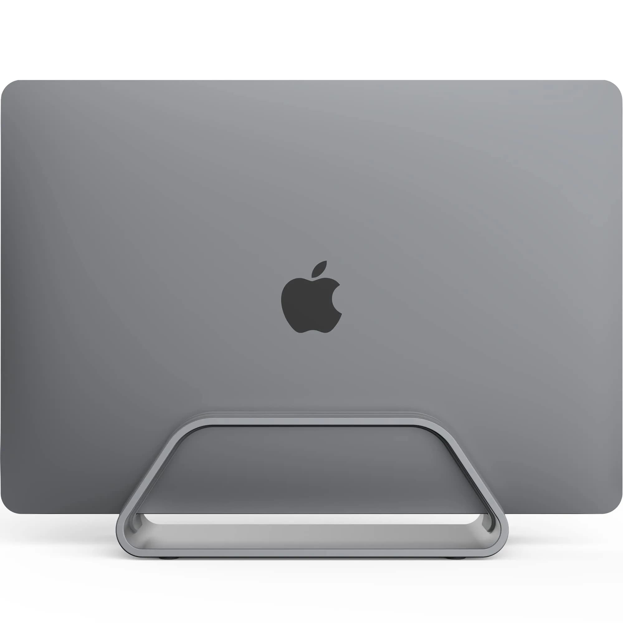 HumanCentric Vertical Laptop Stand for MacBook Pro & Air, Aluminium, Space Grey | Holds Laptops Securely in Closed Clamshell Mode
