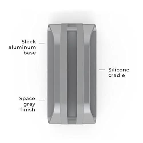 HumanCentric Vertical Laptop Stand for MacBook Pro & Air, Aluminium, Space Grey | Holds Laptops Securely in Closed Clamshell Mode thumbnail 4