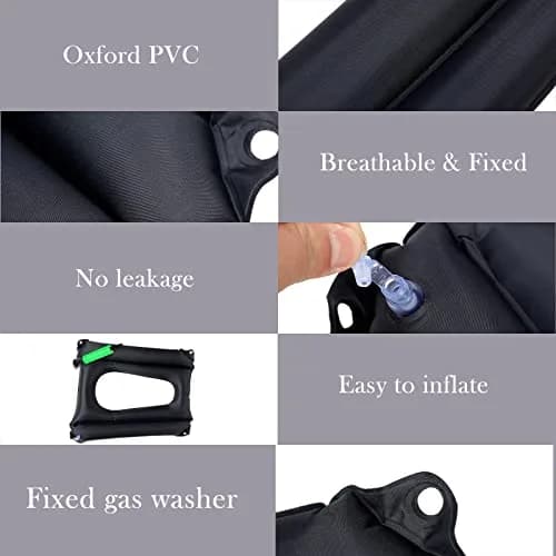 Namalu Inflatable Bed Sore Cushion for Pressure Sore Relief Tailbone Coccyx Cushion for Bedridden Elderly, Wheelchair Chair Pad (Black) | Breathable Nursing Pad thumbnail 3