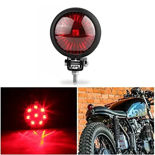 keepdsgn Bates Style LED Tail Light Red 12V | Universal Motorcycle Rear Lamp for Cafe Racer, Bobber, Chopper thumbnail 1