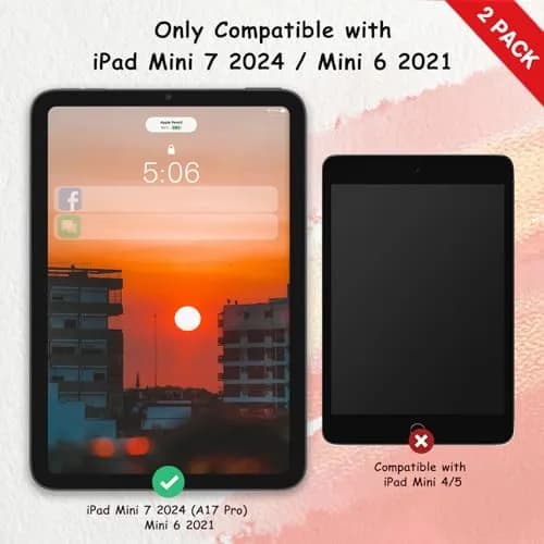 bersem Paperfeel Screen Protector for iPad Mini 7 (A17 Pro) / Mini 6 (8.3 inch) | Matte, Anti-Glare, Apple Pencil Compatible thumbnail 2