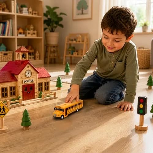 Liberty Imports Non-Riding Toy Vehicle 8" Diecast School Bus with Lights & Sounds | Realistic, Durable, Interactive Play thumbnail 7