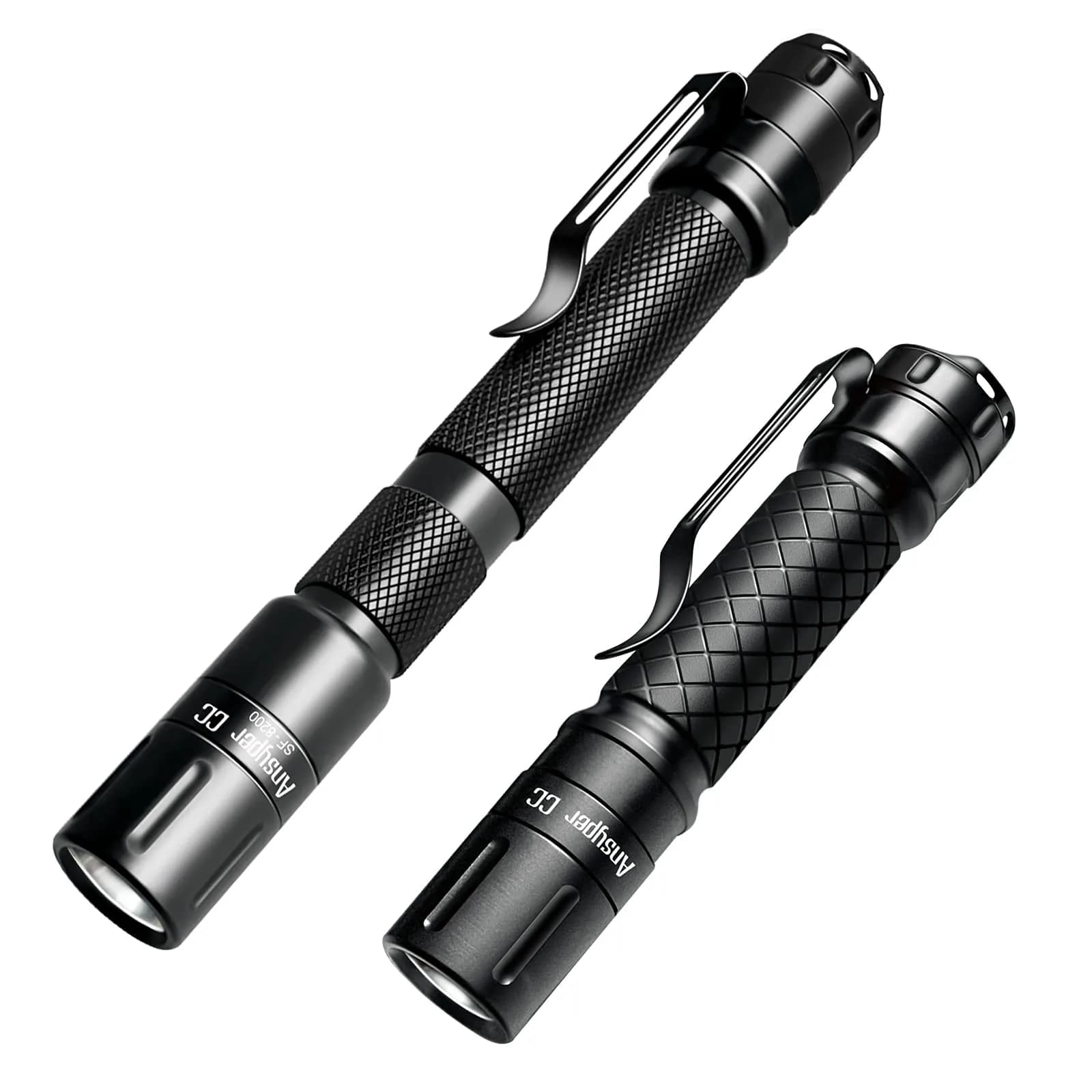 Ansyper CC Mini Flashlight 2-Pack 250 Lumens | Tactical Pen Light with Clip, Water-Resistant - main product image