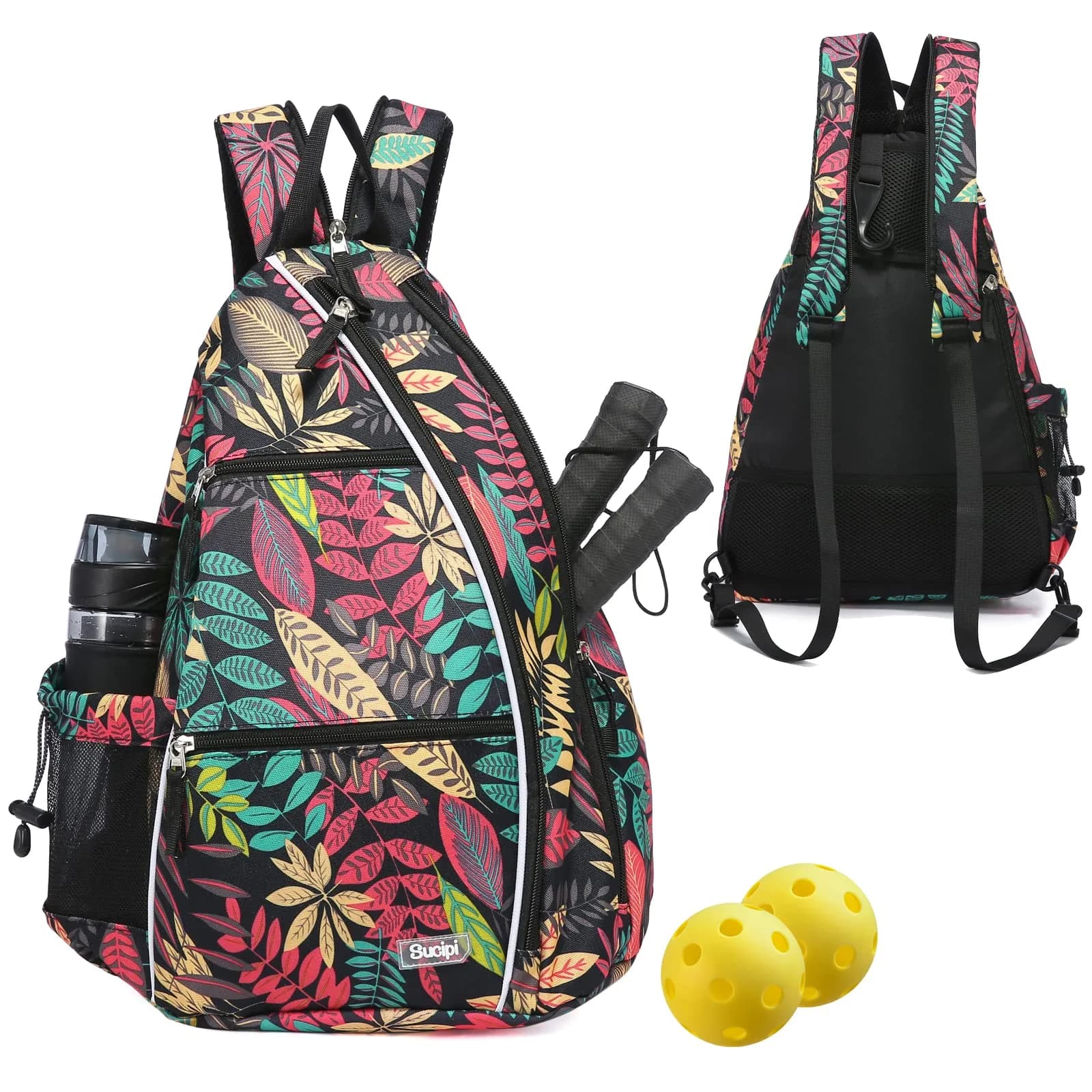 Sucipi Pickleball Bag for Men & Women,Convertible Backpack with Fence Hook | Large Capacity, Water-Resistant Nylon, 6 Paddle Slots