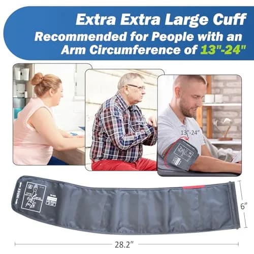 ELERA Extra Large Blood Pressure Cuff 22-60cm (9"-24") | Compatible XL Replacement Cuff with 6 Connectors thumbnail 3