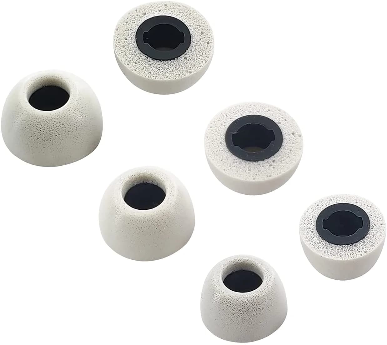 ALXCD Black Silicone Eartips for Sony WF-1000XM4 & WF-1000XM5 Earbuds | S/M/L 3 Pairs — Silver / S/M/L
