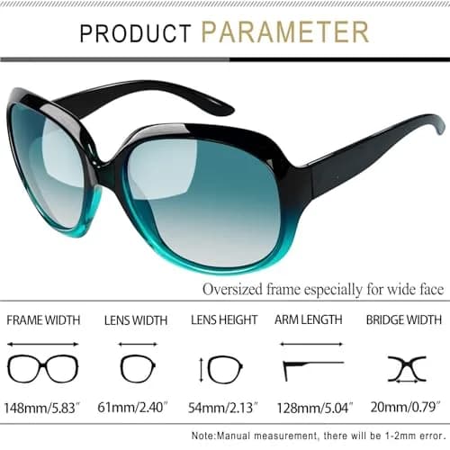 Joopin B07-gradient Green/Green Gradient Oversized Butterfly Sunglasses for Women | Polarized UV400 thumbnail 4