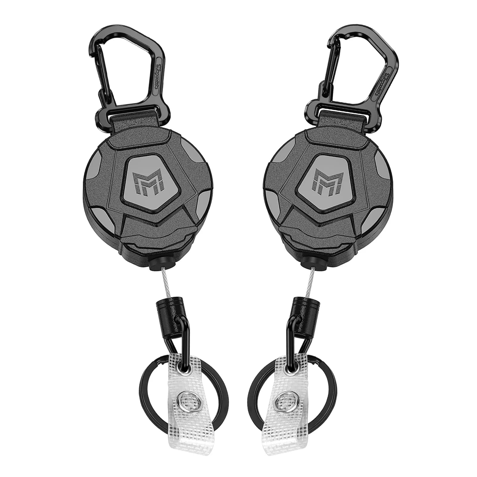 MNGARISTA Heavy Duty Retractable Keychain 2-Pack | 80cm (31.5in) Steel Cord