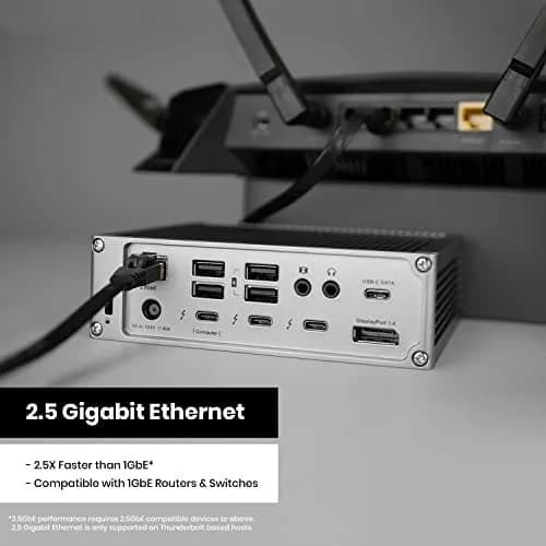 CalDigit TS4 Thunderbolt 4 Dock 18 Ports | 98W Charging, Dual 6K Displays, 2.5GbE LAN, Space Gray, 0.8m Certified Cable thumbnail 7