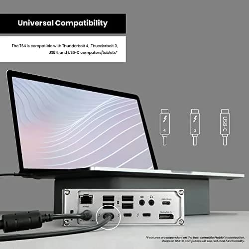 CalDigit TS4 Thunderbolt 4 Dock 18 Ports | 98W Charging, Dual 6K Displays, 2.5GbE LAN, Space Gray, 0.8m Certified Cable thumbnail 9