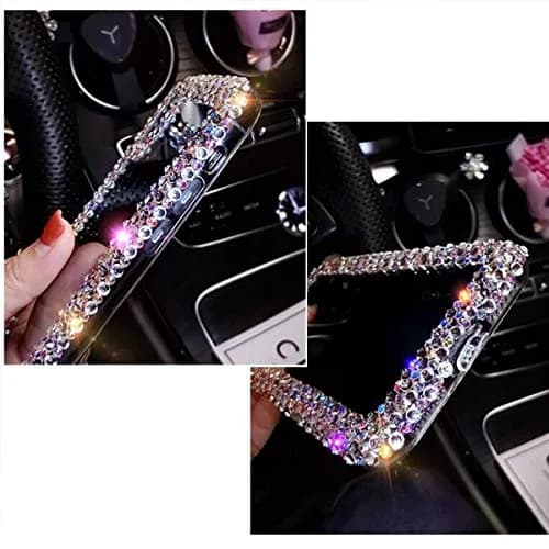Bonitec Compatible with iPhone 13 Pro Max Case for Women Girls 3D Glitter Sparkle Bling Case Luxury Shiny Cute Crystal Rhinestone Bumper Clear thumbnail 6