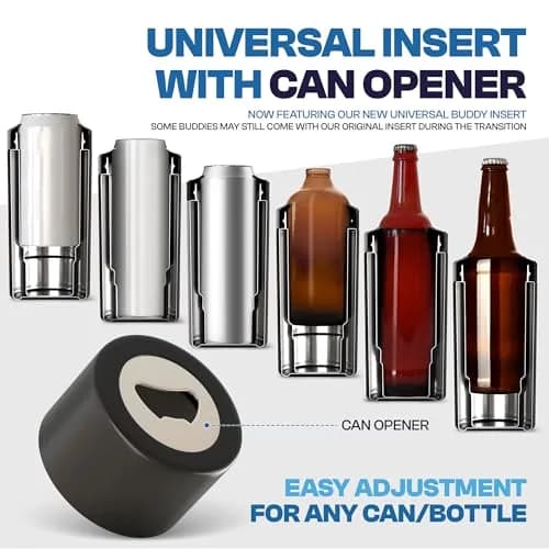 Frost Buddy Universal Can Cooler - 12oz/16oz Slim & Regular Cans, Bottles | Fits 5 Sizes, Keeps Drinks Cold 24 Hrs thumbnail 5