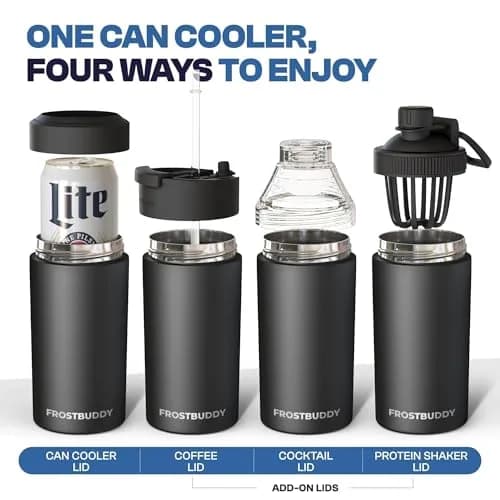 Frost Buddy Universal Can Cooler - 12oz/16oz Slim & Regular Cans, Bottles | Fits 5 Sizes, Keeps Drinks Cold 24 Hrs thumbnail 7