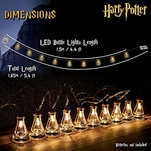 Harry Potter Fairy Lights Potion Bottle Hanging String Lights 10 LED 5ft | Magical Indoor Decor thumbnail 7
