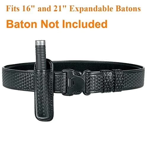 TAFTACFR Molded Expandable Baton Holder Holds 16" or 21" Baton | Basketweave Artificial Leather thumbnail 2