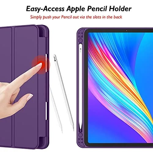 iMieet 12.9 Inch iPad Pro Case 2022/2021/2020 with Pencil Holder | Auto Wake/Sleep, Trifold Stand, Soft TPU Back thumbnail 4