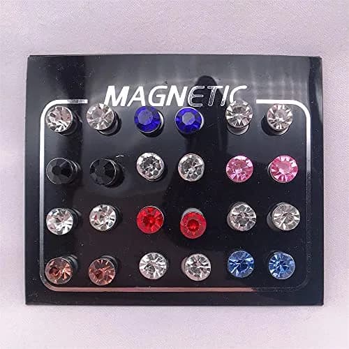 NC Magnetic Crystal Earrings 3mm | Non Piercing Magnetic Clip for Women Men thumbnail 2