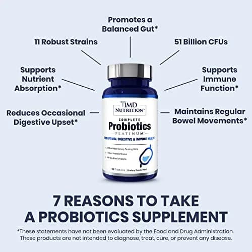 1MD Complete Probiotics Platinum 30 Veg Capsules | Supports Digestive & Immune Health thumbnail 4