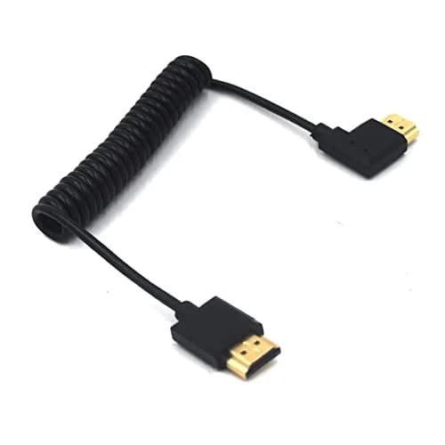 Kework Left Angle HDMI 2.0 Coiled Cable 1.2m (3.9ft) | 4K@60Hz, 18Gbps High Speed thumbnail 3