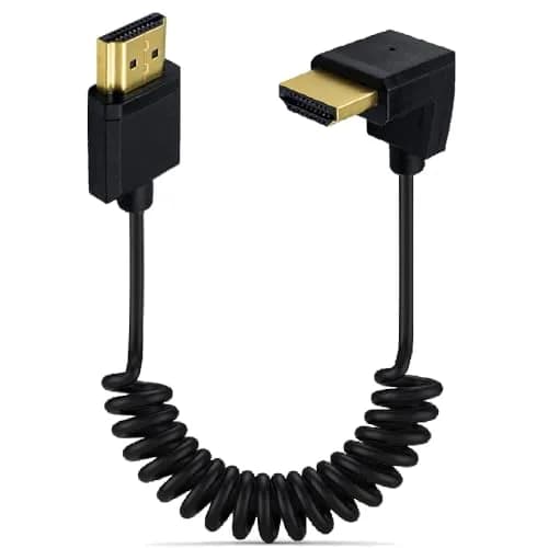Kework 1.2m (3.9ft) HDMI 2.0 Coiled Cable with Up Angle Connector | Supports 4K@60Hz, 18Gbps thumbnail 1