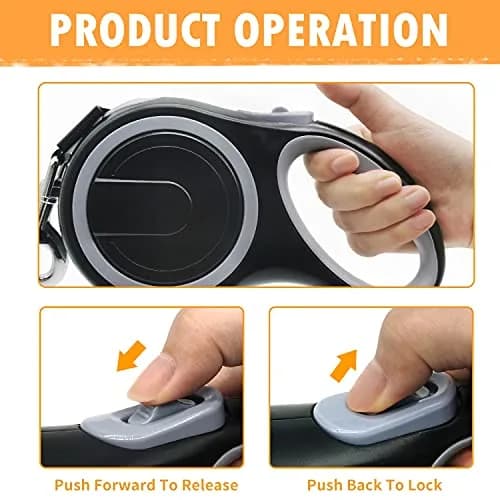 MK-DEF 26Ft Retractable Dog Leash | Heavy Duty Nylon Tape, Anti-Slip Handle, Tangle-Free (Large Size) thumbnail 4