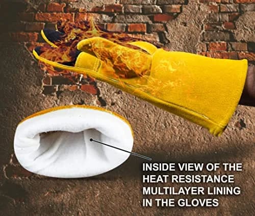 SpecxArmor SPX-2008L Welding Glove Large | Heat & Flame Resistant 932°F, Kevlar Stitching thumbnail 4