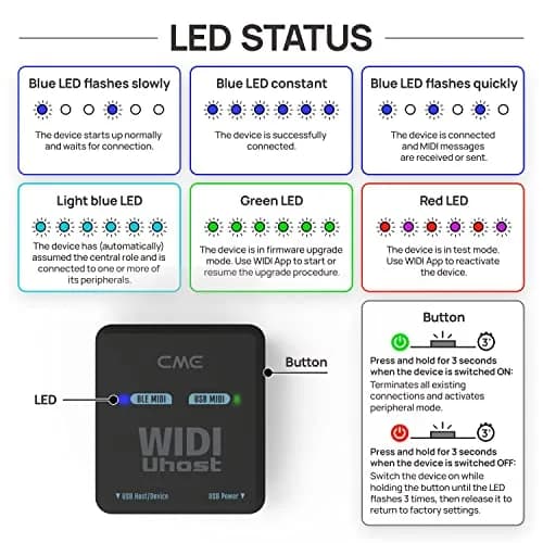 CME WIDI Uhost Premium Bluetooth MIDI Interface & USB Host | Wireless MIDI Adapter for Studio & Stage thumbnail 6