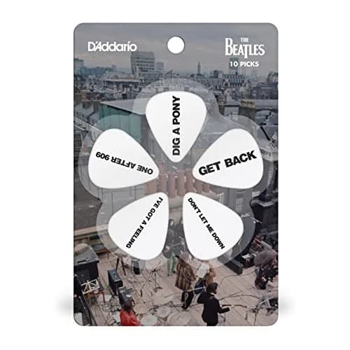 D'Addario Beatles Guitar Picks Get Back Heavy Tin | 10-Pack Celluloid for Rhythm & Lead thumbnail 3