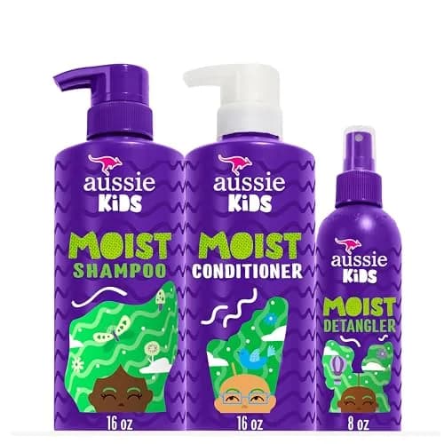 Aussie Kids Hair Care Bundle Set Including: Shampoo (16 Fl Oz), Conditioner (16 Fl Oz) & Detangler Spray (8 Fl Oz) | Paraben-Free, Sulfate-Free, Cruelty-Free thumbnail 1