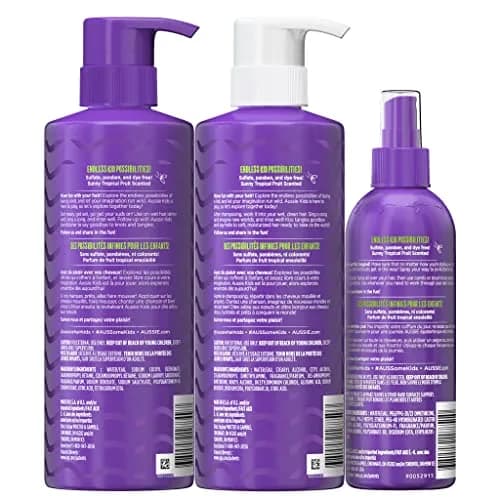 Aussie Kids Hair Care Bundle Set Including: Shampoo (16 Fl Oz), Conditioner (16 Fl Oz) & Detangler Spray (8 Fl Oz) | Paraben-Free, Sulfate-Free, Cruelty-Free thumbnail 9