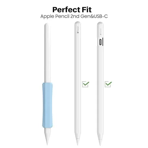 NIUTRENDZ Silicone Grip for Apple Pencil 2nd Gen & USB-C, 3 Pack Ergonomic Case Cover Sleeve | Comfortable Grip for Writing & Drawing thumbnail 2