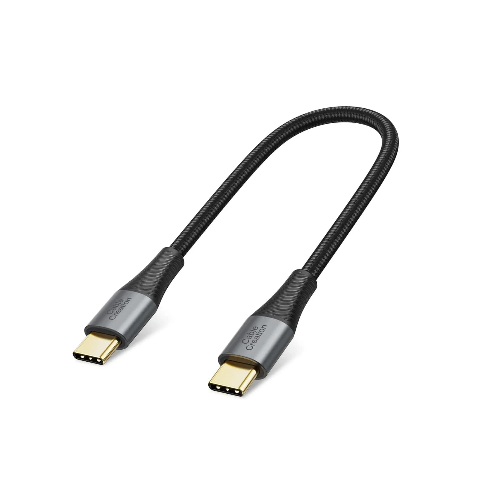 CableCreation Short USB C to USB C Cable 0.24m (0.8ft) | 60W Fast Charging & 480Mbps Data Sync
