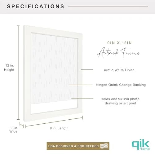 MCS QIK FRAME Artwork Frame, White, 9x12 in | Quick Change Design thumbnail 3