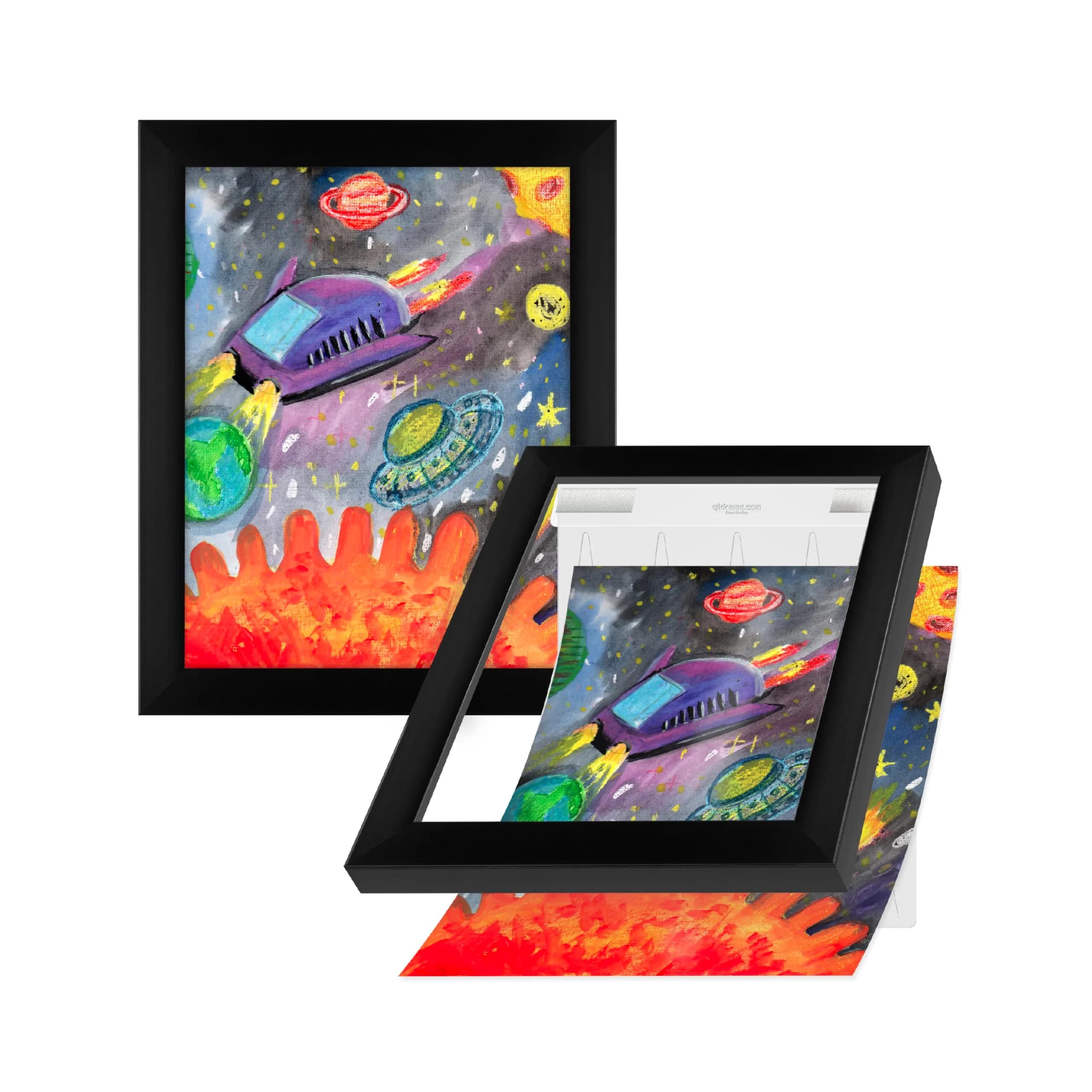 MCS QIK FRAME Artwork Frame, Black, 8.5 x 11 in | Quick Change Wall & Tabletop Display - main product image