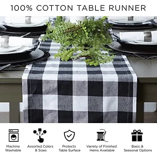DII Woven Basics Collection 100% Cotton Knit Table Runner 183 cm (72") with Fringe | Teal thumbnail 7