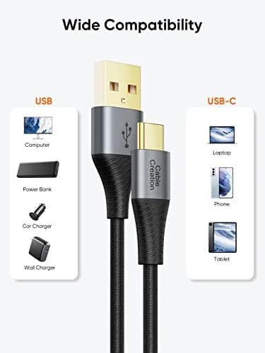 CableCreation Short USB A to USB C Cable 0.8ft (0.2m) | Braided Charger Cord for Fast Charging & Data Sync thumbnail 6