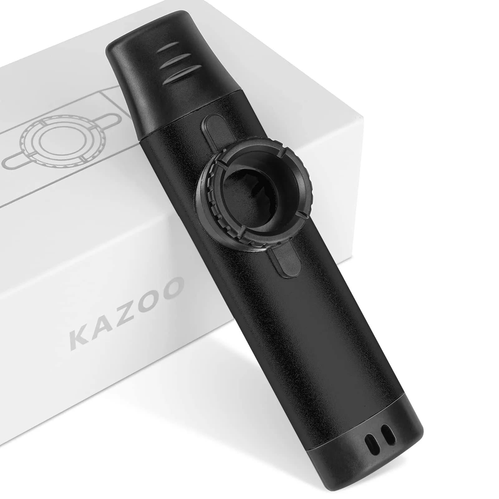 Ueteto Metal Kazoo with 5 Extra Membranes & Adjustable Tone | Black, Easy to Learn Musical Instrument for All Ages - main product image