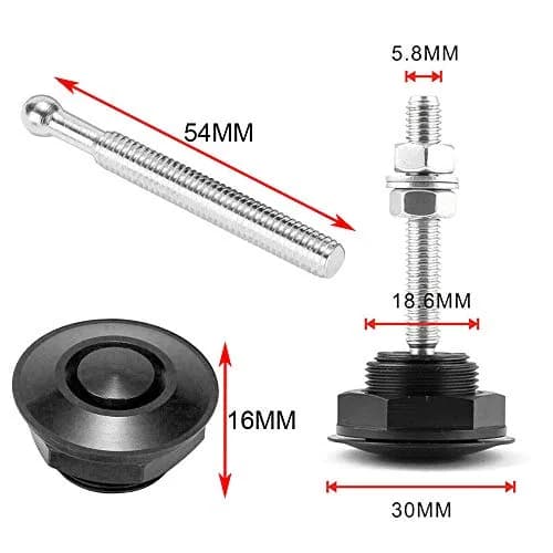 Woopeey 8 Pcs 1.25 inch (31.75mm) Black Push Button Quick Release Hood Pins | Universal Stainless Steel Rod Vehicle Hood Pins thumbnail 4