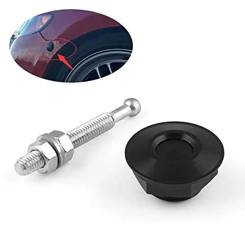 Woopeey 8 Pcs 1.25 inch (31.75mm) Black Push Button Quick Release Hood Pins | Universal Stainless Steel Rod Vehicle Hood Pins thumbnail 3