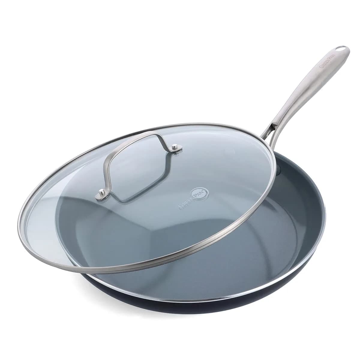 GreenPan Swift 12" Ceramic Nonstick Frying Pan with Lid, Stainless Steel Handle, PFAS-Free, Dishwasher & Oven Safe - main product image