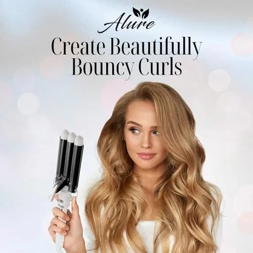 Alure Three Barrel Curling Iron Wand, 1 Inch Ceramic Tourmaline Hair Waver | Rapid Heat Up, Precise Control, Dual Voltage thumbnail 7
