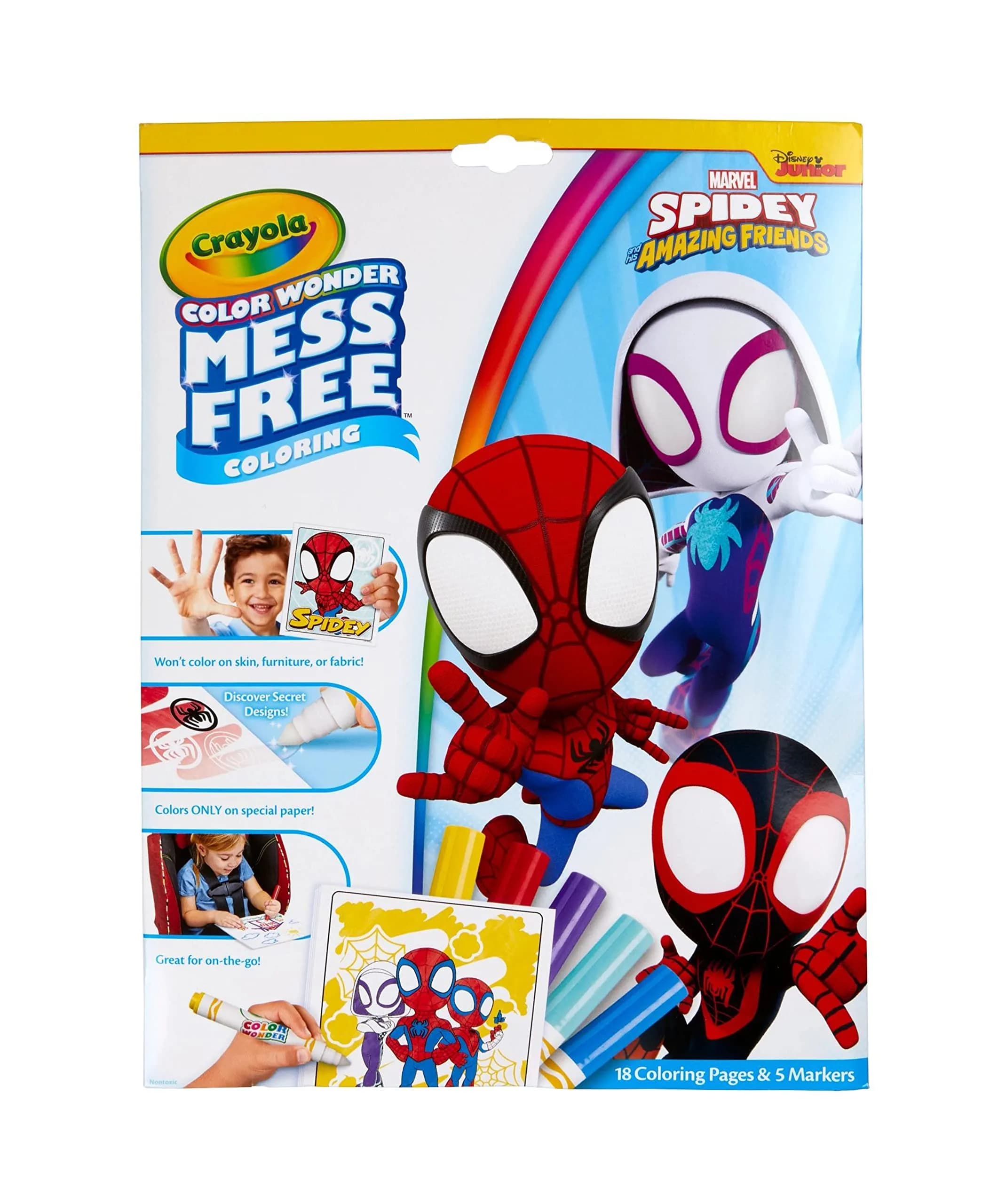 Crayola Spiderman Color Wonder Coloring Set, 23 Piece Set | Mess-Free Coloring Pages & Markers for Toddlers - main product image