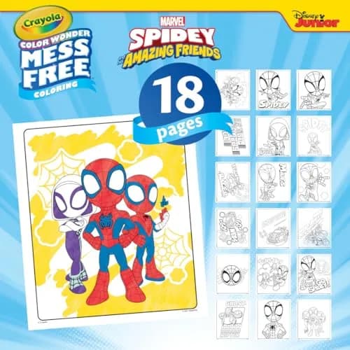 Crayola Spiderman Color Wonder Coloring Set, 23 Piece Set | Mess-Free Coloring Pages & Markers for Toddlers thumbnail 4