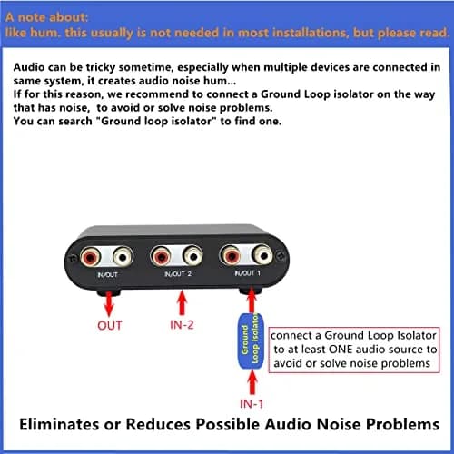 TENEALAY 2-Way RCA Stereo Audio Switch Input Signal Source Switcher Selector Splitter Box (2 in 1 Out / 1 in 2 Out) | Supports Volume Control & Mute thumbnail 7