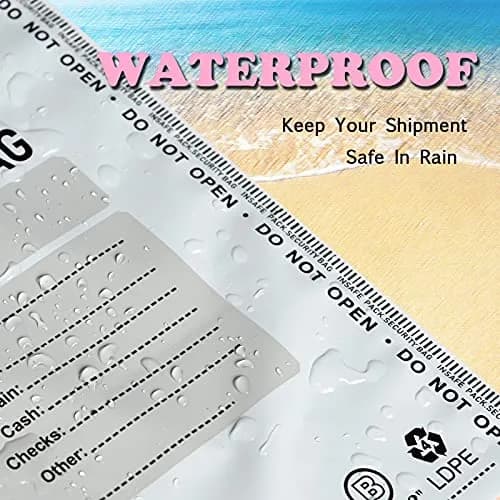 INSAFEPACK 12"x16" Bank Deposit Bags (100 Count) | Tamper Evident Security Pockets thumbnail 2