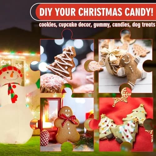 AnyDesign Christmas Silicone Molds 2Pcs | Xmas Tree & Gingerbread Candy & Cake Decor thumbnail 7