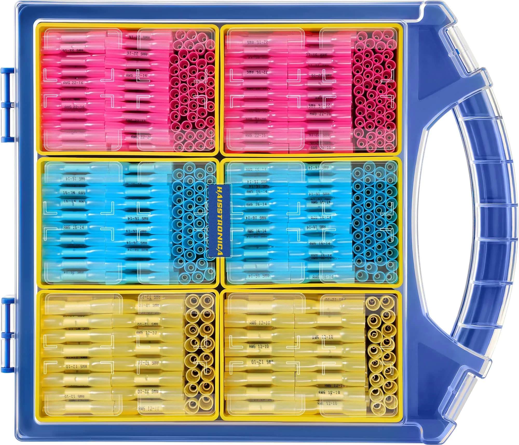 haisstronica 660PCS Heat Shrink Butt Connectors Kit, AWG 22-10, Waterproof, Tinned Copper | 3 Colors, 3 Sizes