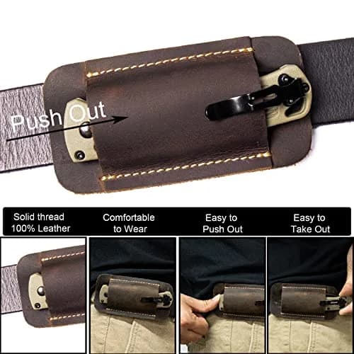 topstache Leather Knife Sheath Size S | Handmade Leather Holster for Belt, Darkbrown (70-120c) thumbnail 5