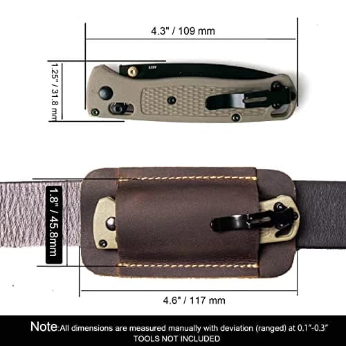 topstache Leather Knife Sheath Size S | Handmade Leather Holster for Belt, Darkbrown (70-120c) thumbnail 3