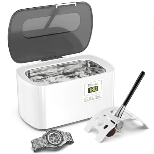 KECOOLKE Ultrasonic Jewelry Cleaning Machine 600ml (0.6 L) | 48000 Vibrations/Min for Deep Cleaning thumbnail 1